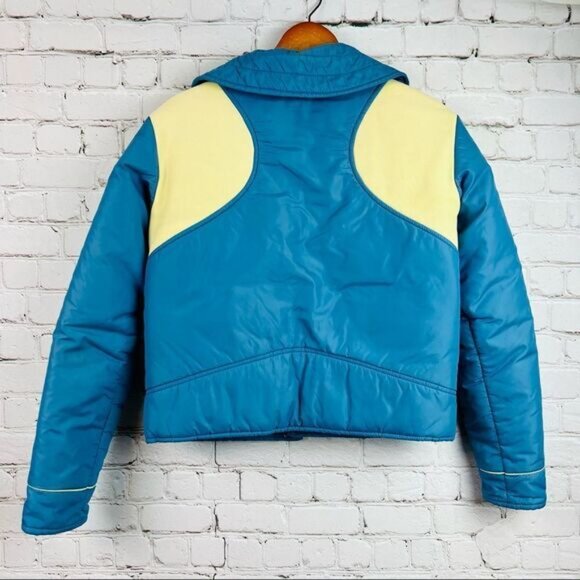 Vintage 70s Robbe Skiwear Apres Ski Outerwear Down Puffer Jacket Blue M - Picture 11 of 16